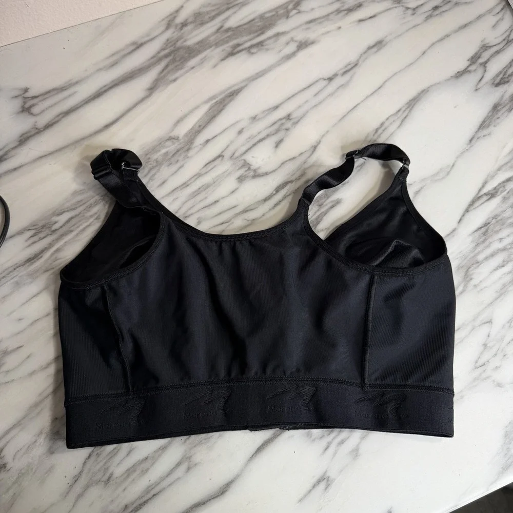 Marena Recovery Black Compression Bra Front Close Post Op Surgery Womens 38 D/E